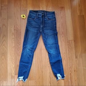 American Eagle High-Waisted Dark Blue Denim Jeans